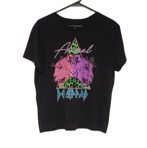 Nwot Def Leopard Animal Print Women's T shirt Size XXL